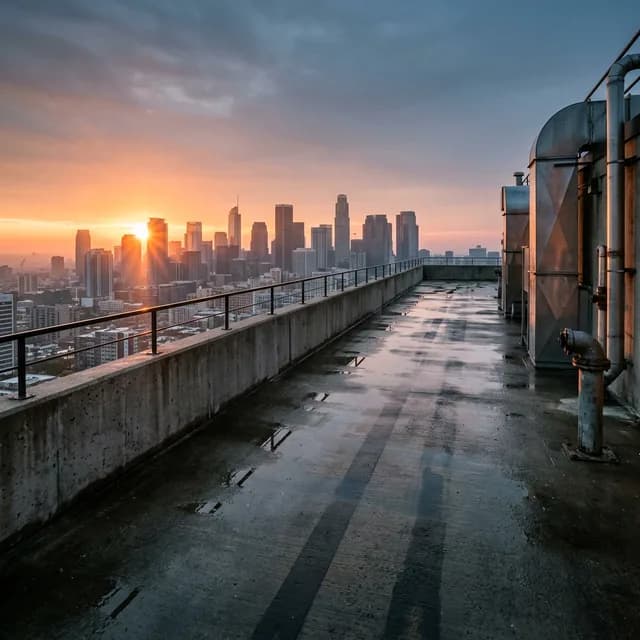 Rooftop, golden hour